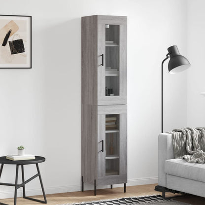 vidaXL Highboard Grey Sonoma 34,5x34x180 cm Engineered Wood