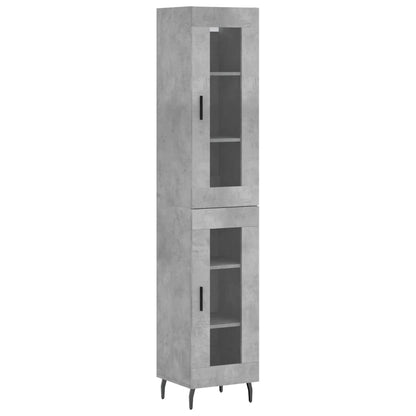 vidaXL Highboard Concrete Grey 34,5x34x180 cm Engineered Wood