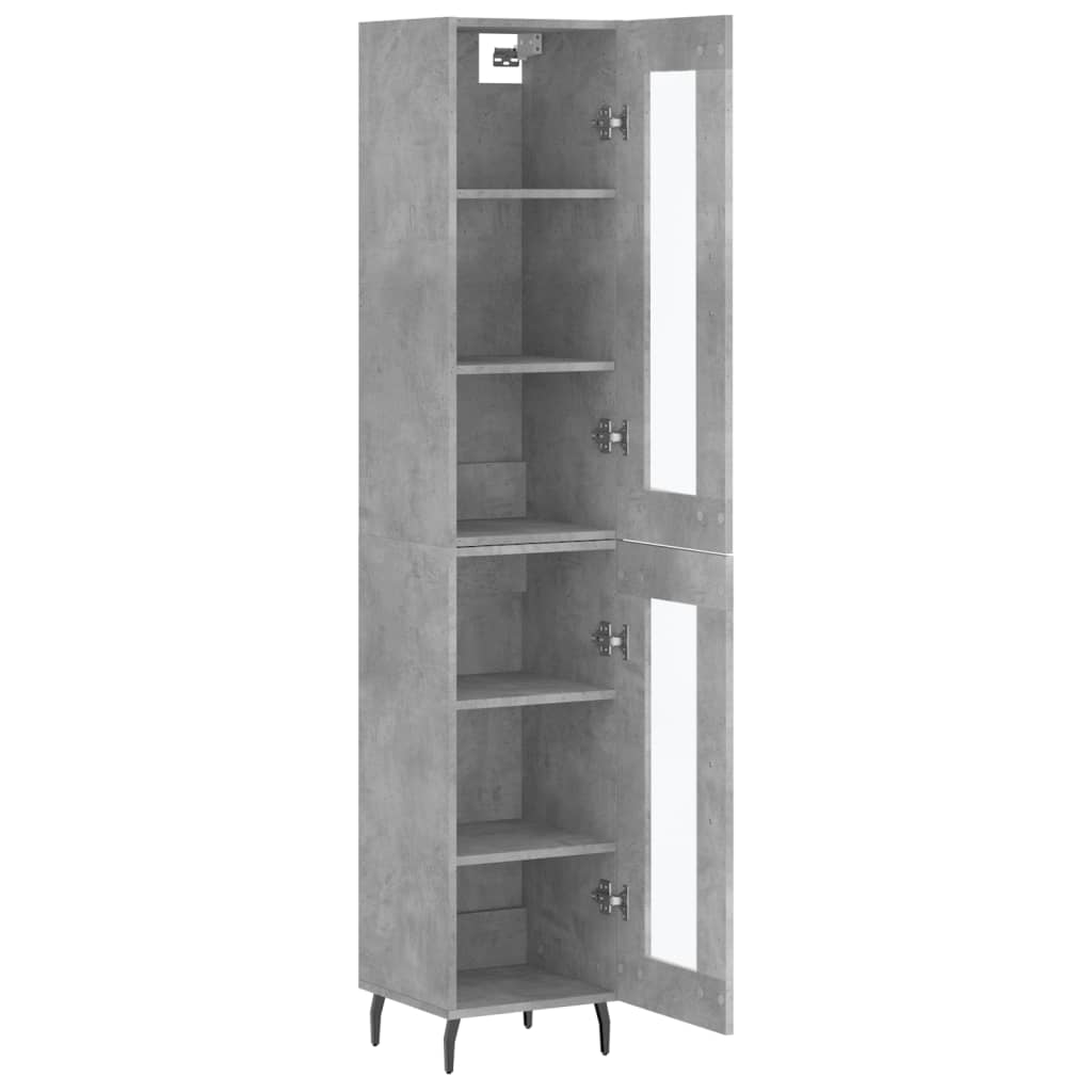 vidaXL Highboard Concrete Grey 34,5x34x180 cm Engineered Wood