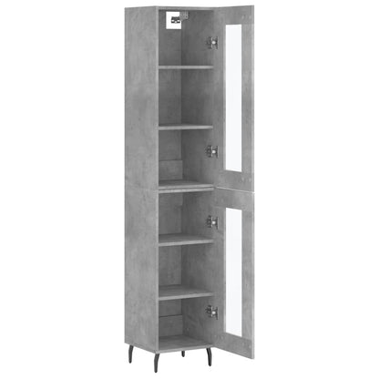 vidaXL Highboard Concrete Grey 34,5x34x180 cm Engineered Wood