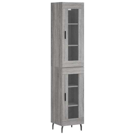 vidaXL Highboard Grey Sonoma 34.5x34x180 cm Engineered Wood