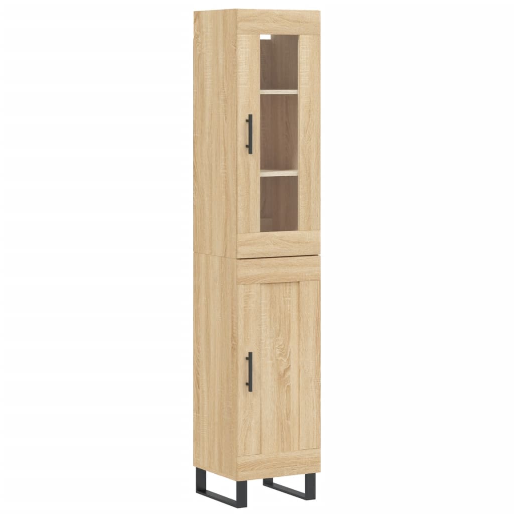 vidaXL Highboard Sonoma Oak 34.5x34x180 cm Engineered Wood