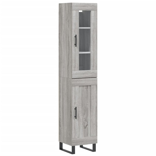 vidaXL Highboard Grey Sonoma 34.5x34x180 cm Engineered Wood