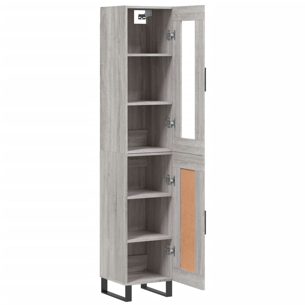 vidaXL Highboard Grey Sonoma 34.5x34x180 cm Engineered Wood
