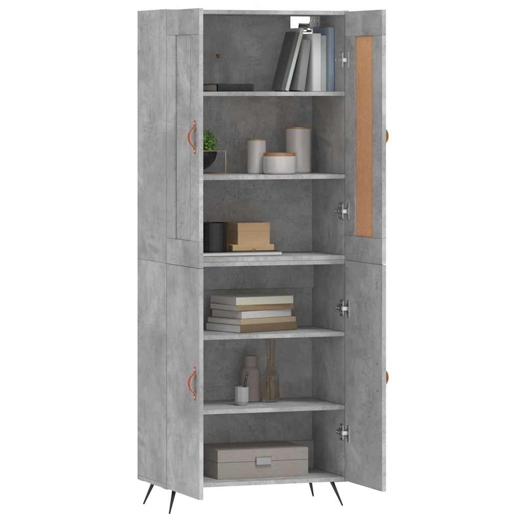 vidaXL Highboard Concrete Grey 69,5x34x180 cm Engineered Wood