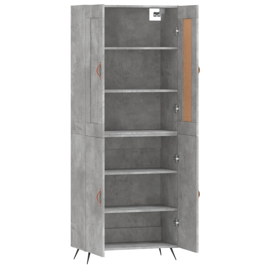 vidaXL Highboard Concrete Grey 69,5x34x180 cm Engineered Wood