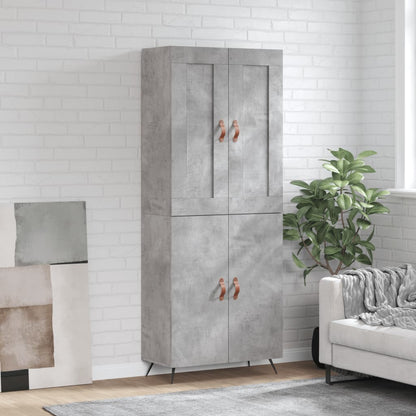 vidaXL Highboard Concrete Grey 69,5x34x180 cm Engineered Wood