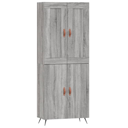 vidaXL Highboard Grey Sonoma 69.5x34x180 cm Engineered Wood