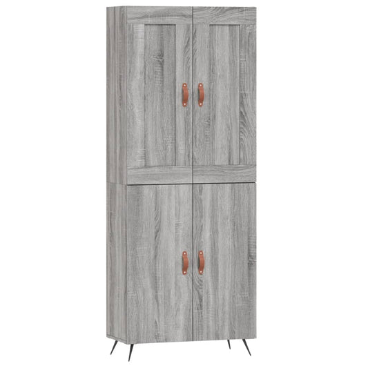 vidaXL Highboard Grey Sonoma 69.5x34x180 cm Engineered Wood