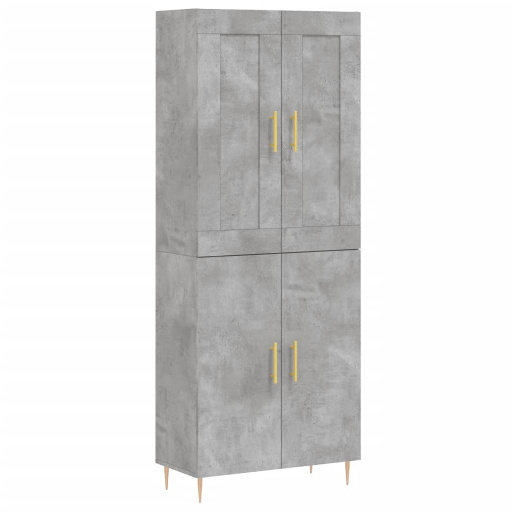vidaXL Highboard Concrete Grey 69,5x34x180 cm Engineered Wood