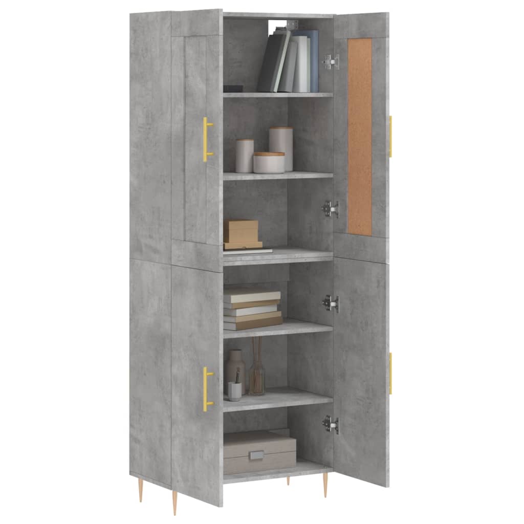 vidaXL Highboard Concrete Grey 69,5x34x180 cm Engineered Wood