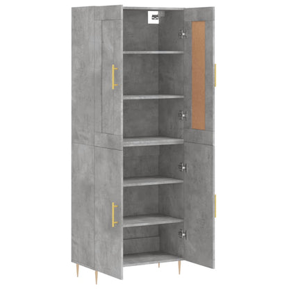 vidaXL Highboard Concrete Grey 69.5x34x180 cm Engineered Wood