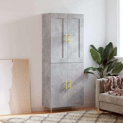 vidaXL Highboard Concrete Grey 69,5x34x180 cm Engineered Wood