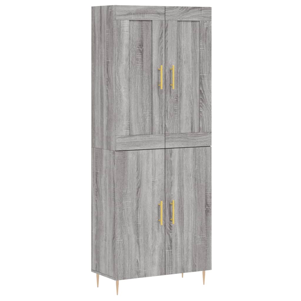 vidaXL Highboard Grey Sonoma 69,5x34x180 cm Engineered Wood