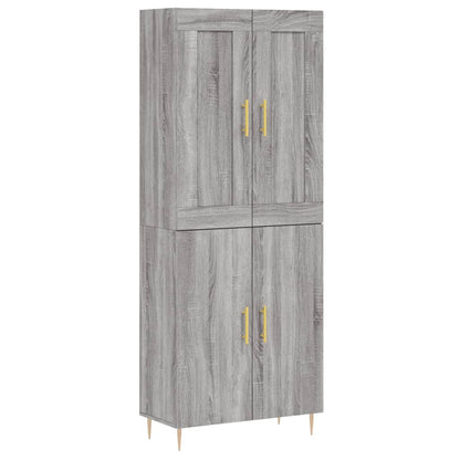 vidaXL Highboard Grey Sonoma 69,5x34x180 cm Engineered Wood