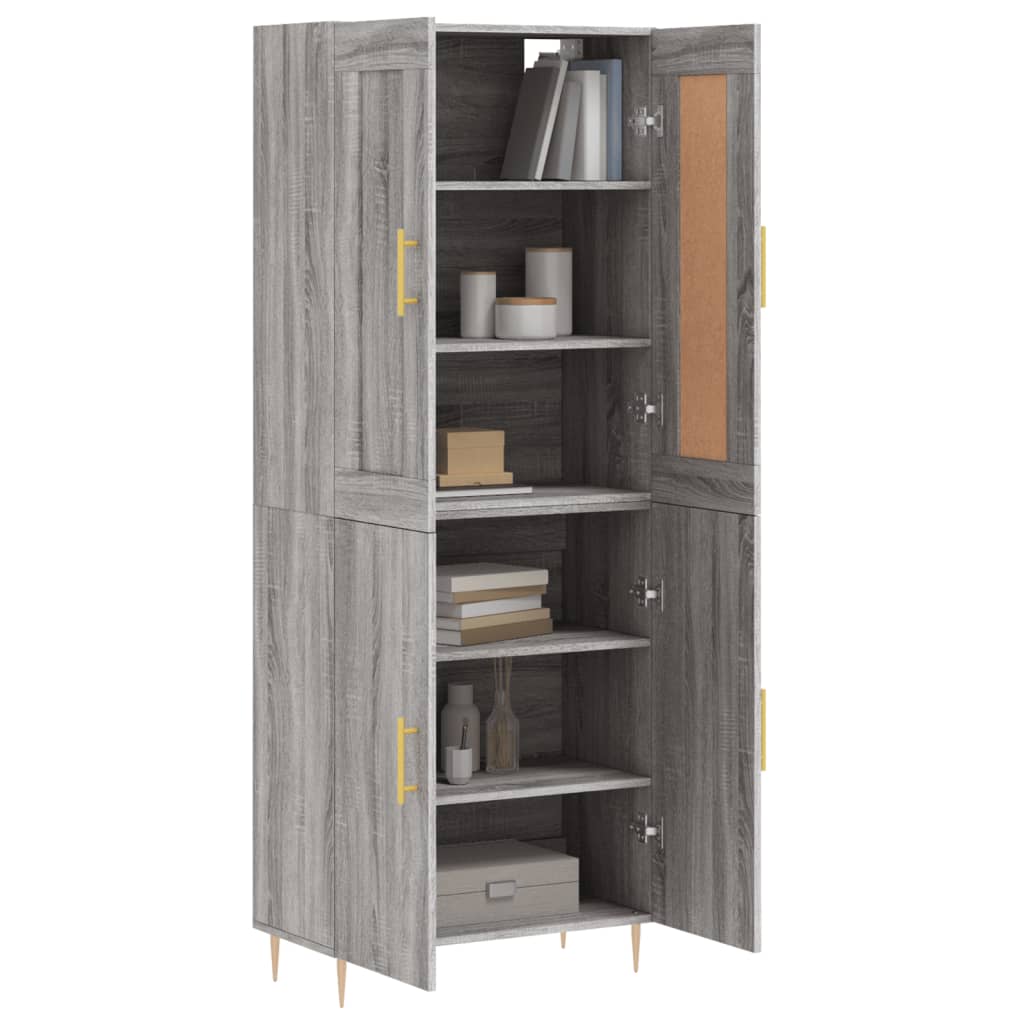 vidaXL Highboard Grey Sonoma 69,5x34x180 cm Engineered Wood