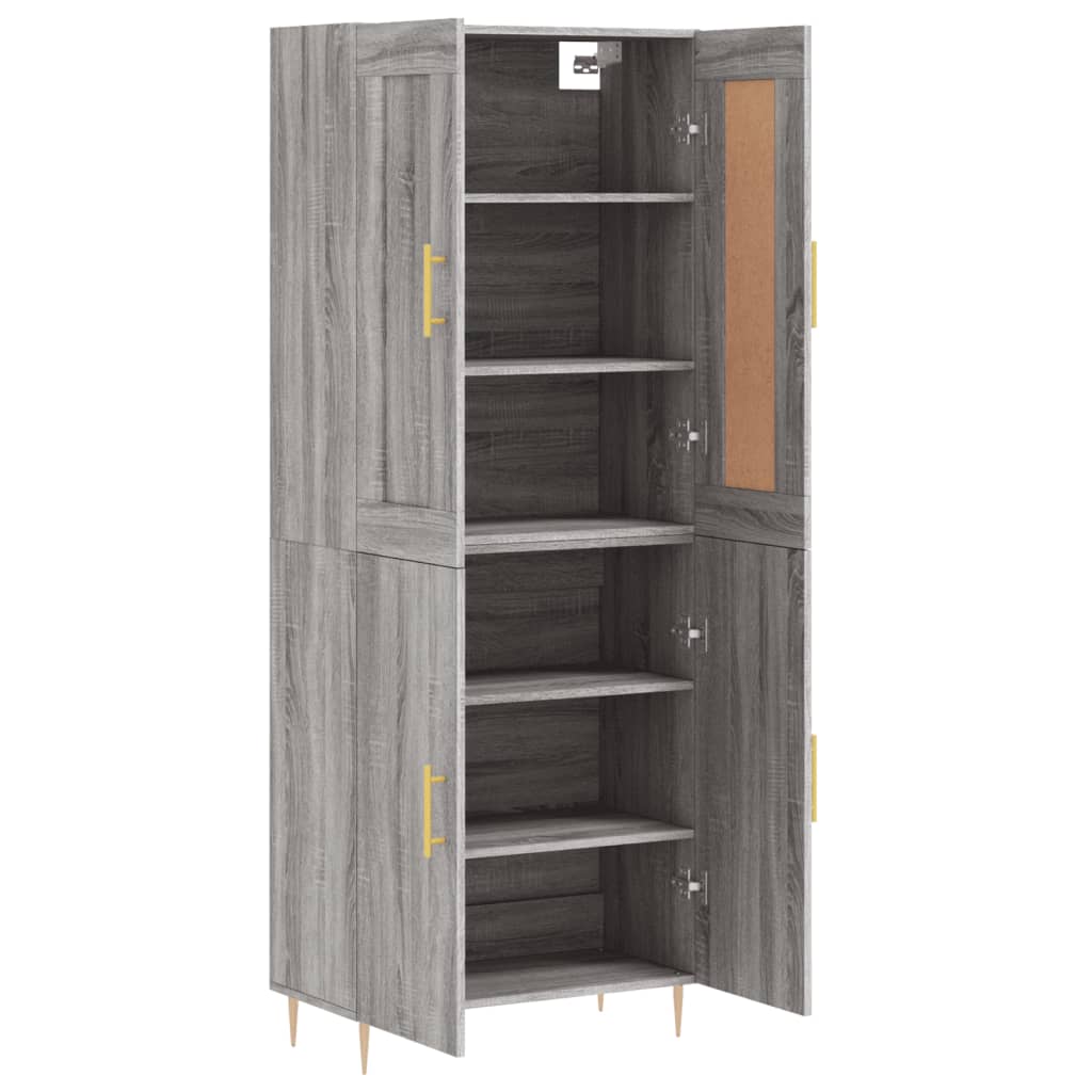vidaXL Highboard Grey Sonoma 69,5x34x180 cm Engineered Wood
