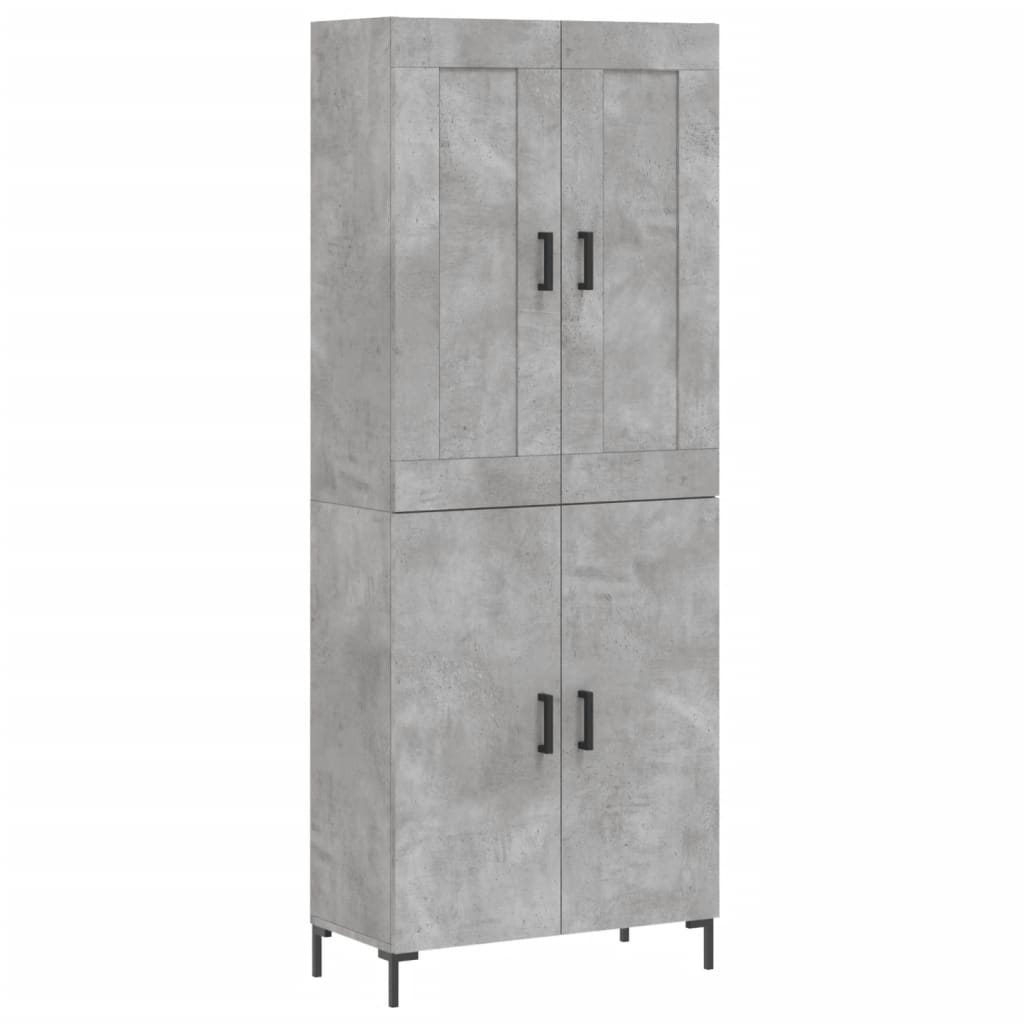 vidaXL Highboard Concrete Grey 69,5x34x180 cm Engineered Wood