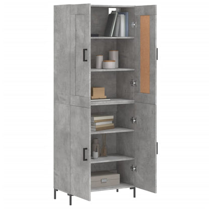 vidaXL Highboard Concrete Grey 69,5x34x180 cm Engineered Wood