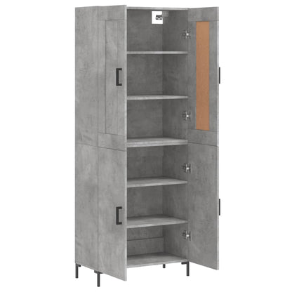 vidaXL Highboard Concrete Grey 69,5x34x180 cm Engineered Wood
