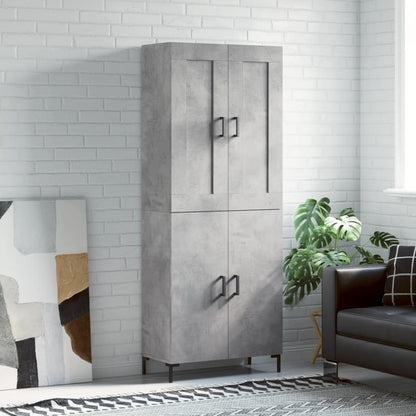 vidaXL Highboard Concrete Grey 69,5x34x180 cm Engineered Wood