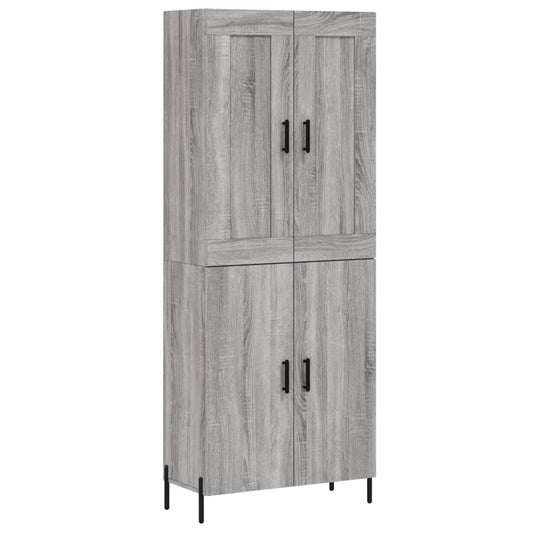 vidaXL Highboard Grey Sonoma 69.5x34x180 cm Engineered Wood