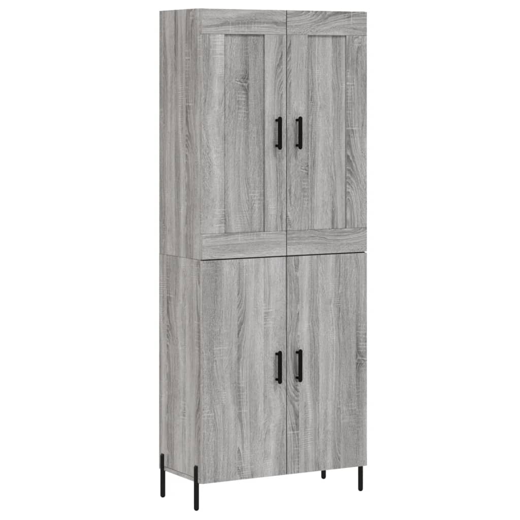 vidaXL Highboard Grey Sonoma 69.5x34x180 cm Engineered Wood
