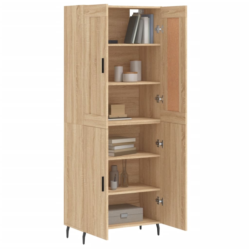 vidaXL Highboard Sonoma Oak 69,5x34x180 cm Engineered Wood