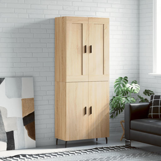 vidaXL Highboard Sonoma Oak 69,5x34x180 cm Engineered Wood