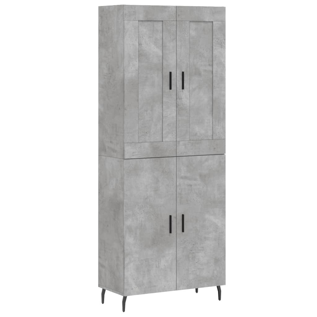 vidaXL Highboard Concrete Grey 69,5x34x180 cm Engineered Wood