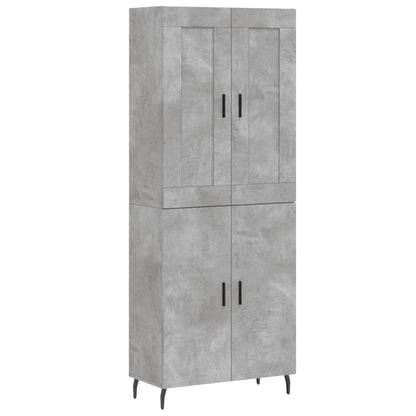vidaXL Highboard Concrete Grey 69,5x34x180 cm Engineered Wood