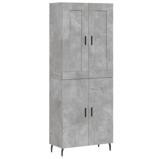 vidaXL Highboard Concrete Grey 69,5x34x180 cm Engineered Wood