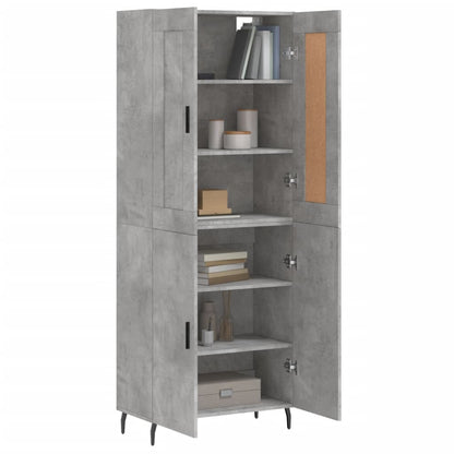 vidaXL Highboard Concrete Grey 69,5x34x180 cm Engineered Wood