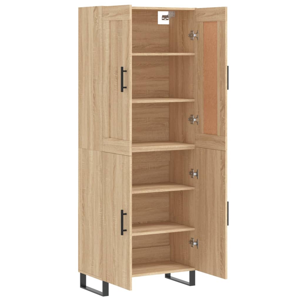 vidaXL Highboard Sonoma Oak 69.5x34x180 cm Engineered Wood
