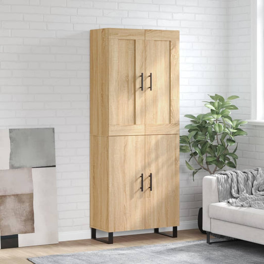 vidaXL Highboard Sonoma Oak 69.5x34x180 cm Engineered Wood