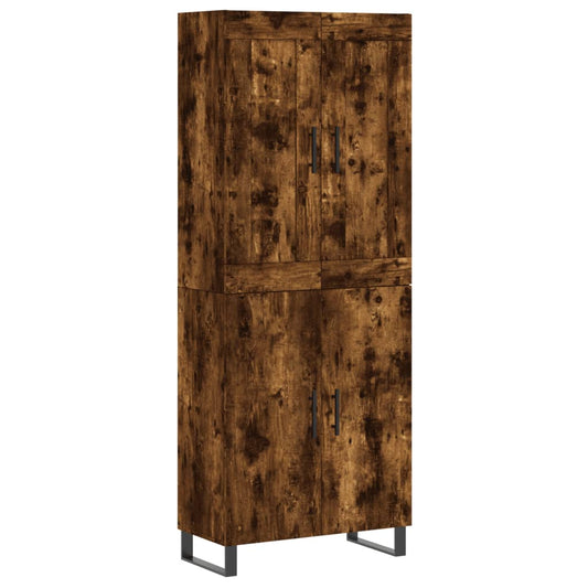 vidaXL Highboard Smoked Oak 69.5x34x180 cm Engineered Wood