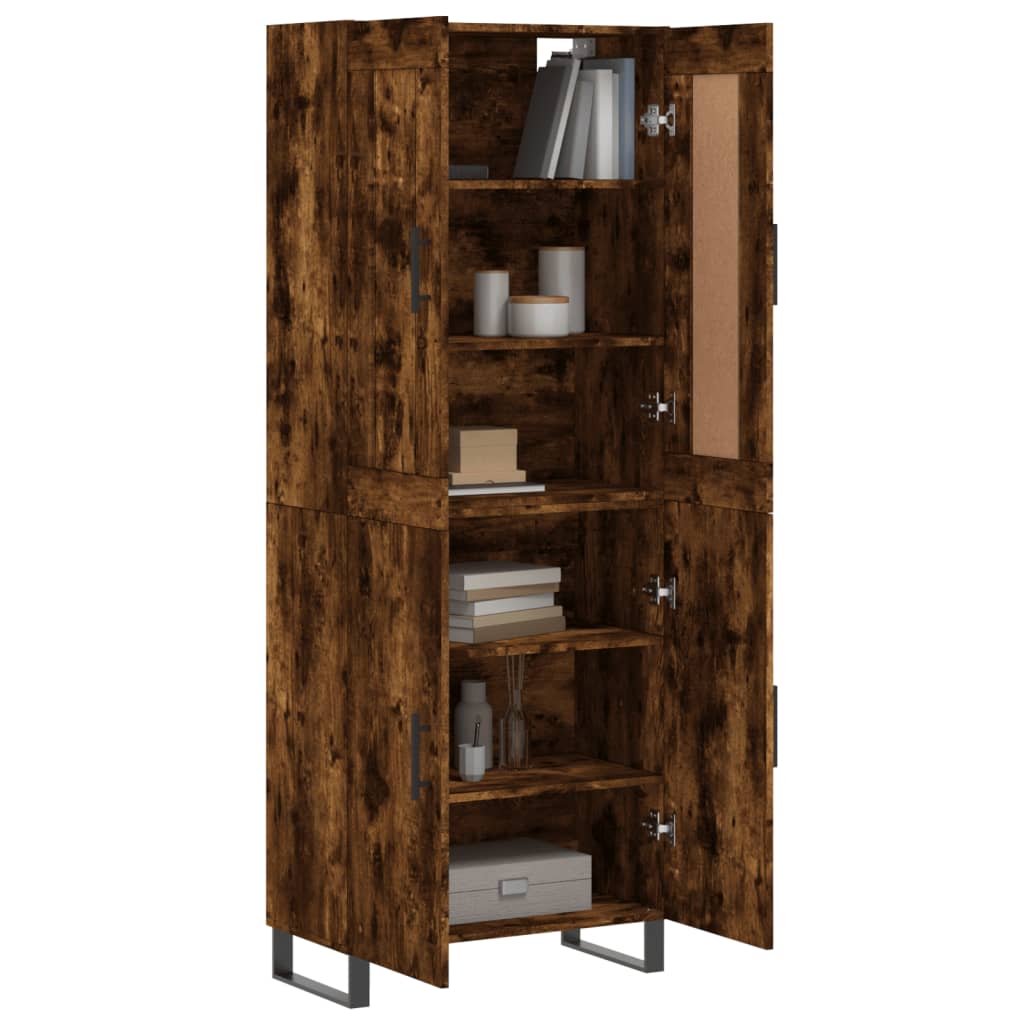 vidaXL Highboard Smoked Oak 69.5x34x180 cm Engineered Wood