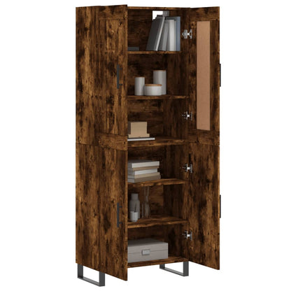vidaXL Highboard Smoked Oak 69.5x34x180 cm Engineered Wood