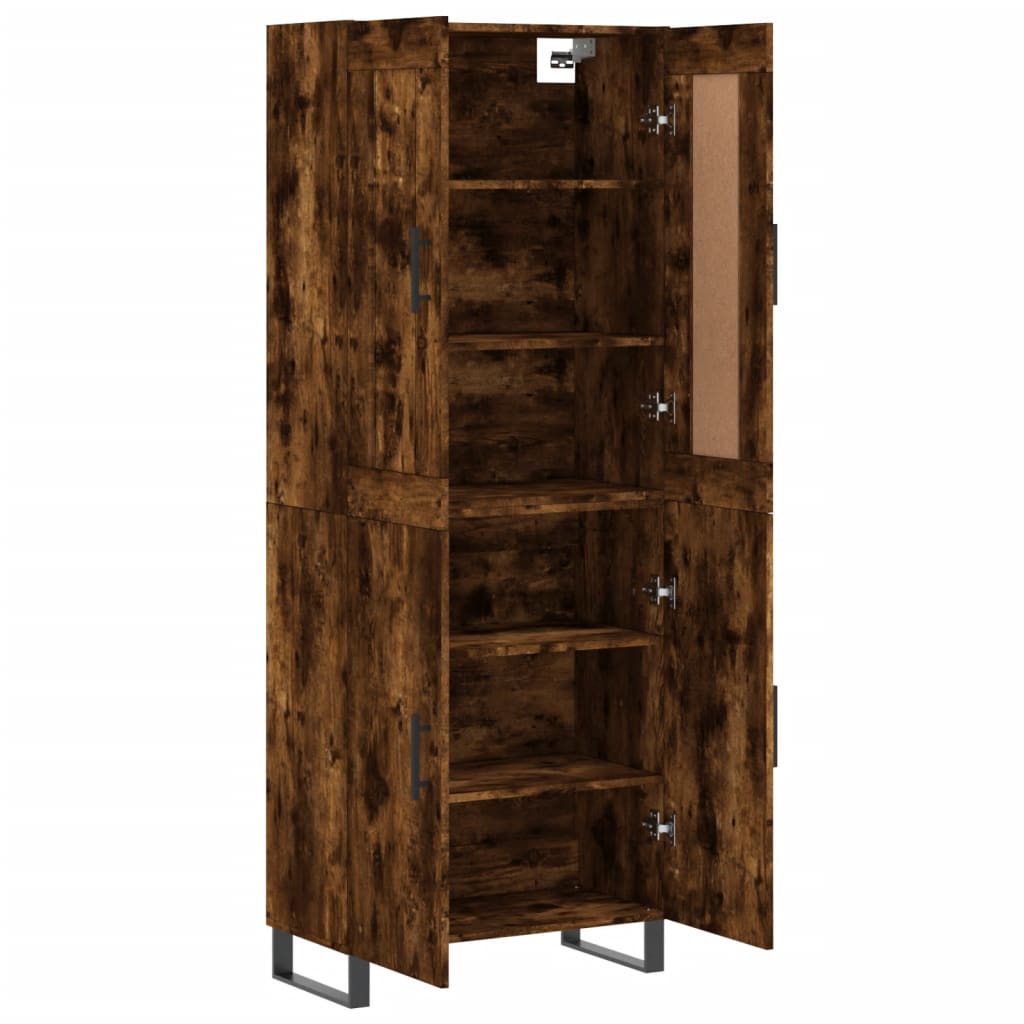 vidaXL Highboard Smoked Oak 69.5x34x180 cm Engineered Wood