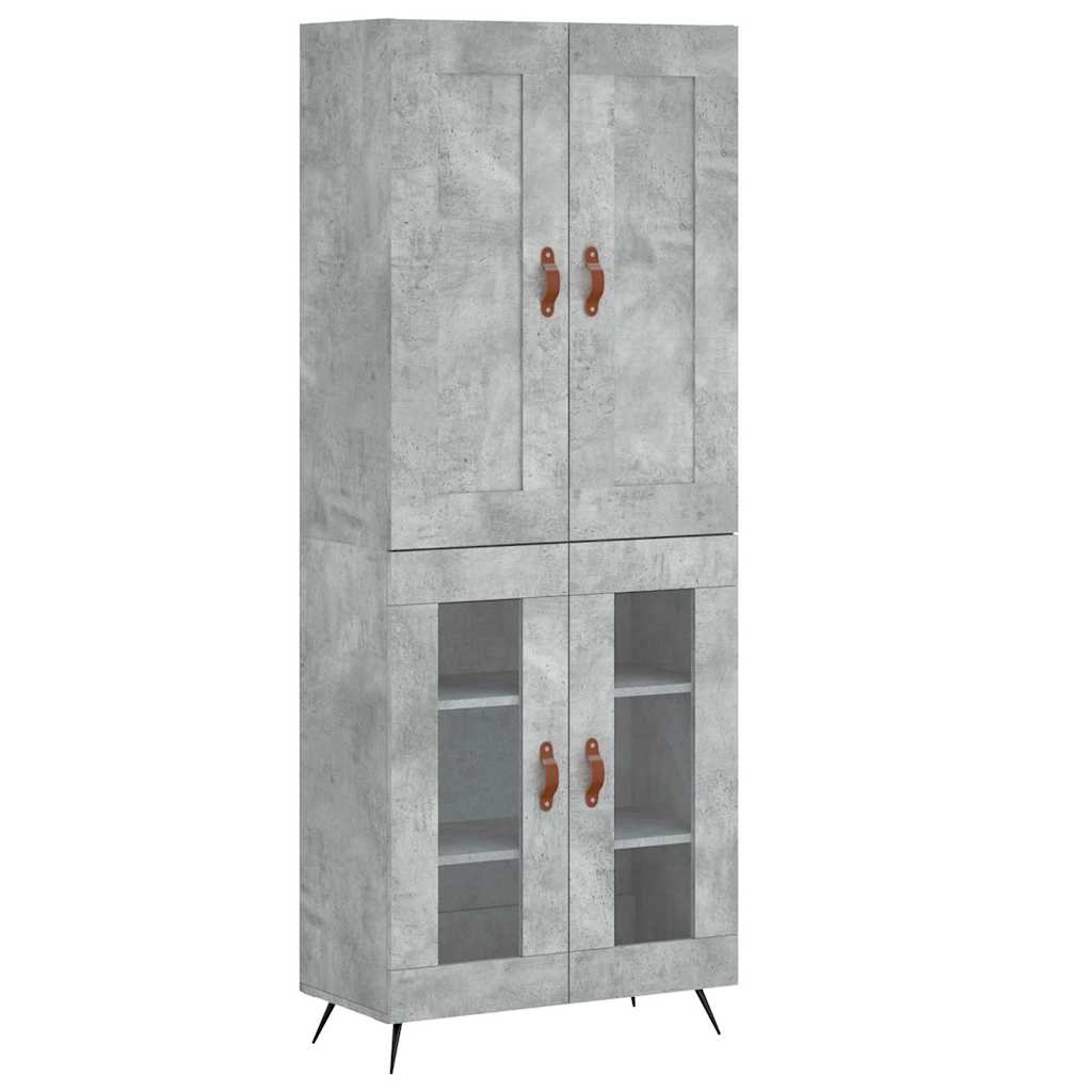 vidaXL Highboard Concrete Grey 69,5x34x180 cm Engineered Wood