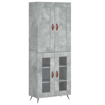 vidaXL Highboard Concrete Grey 69,5x34x180 cm Engineered Wood