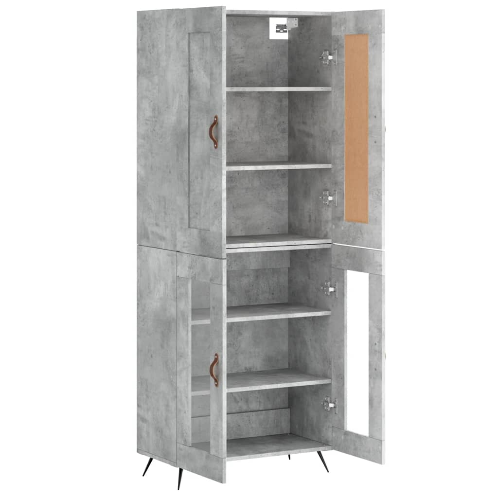 vidaXL Highboard Concrete Grey 69.5x34x180 cm Engineered Wood