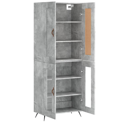 vidaXL Highboard Concrete Grey 69.5x34x180 cm Engineered Wood