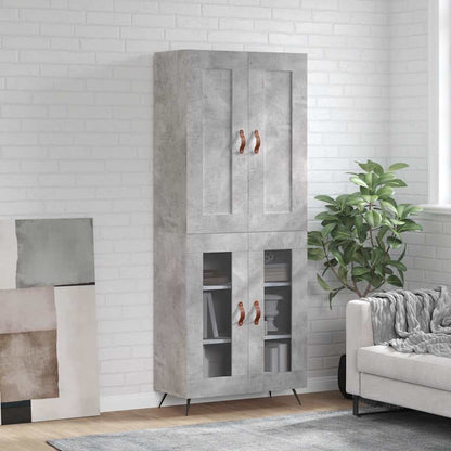 vidaXL Highboard Concrete Grey 69,5x34x180 cm Engineered Wood