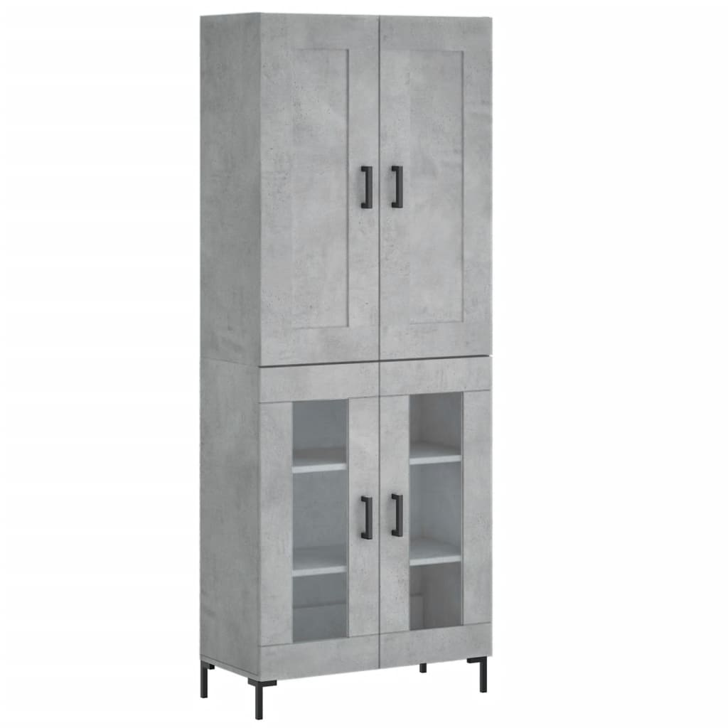 vidaXL Highboard Concrete Grey 69,5x34x180 cm Engineered Wood