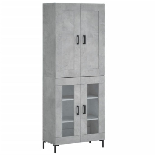 vidaXL Highboard Concrete Grey 69,5x34x180 cm Engineered Wood