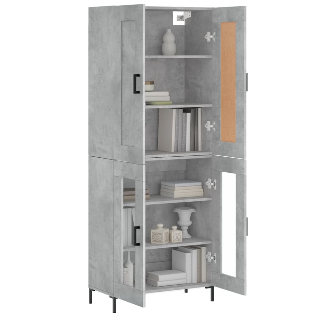 vidaXL Highboard Concrete Grey 69,5x34x180 cm Engineered Wood