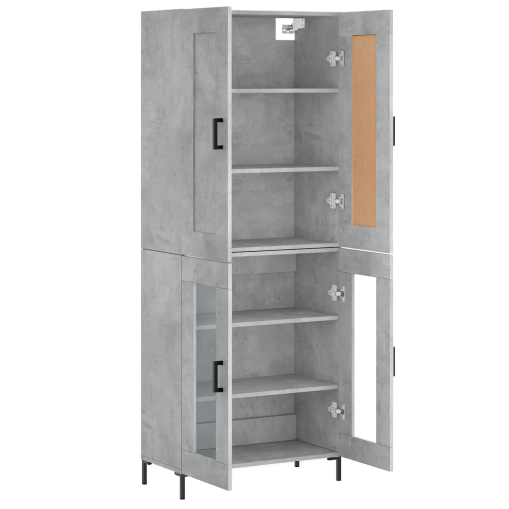 vidaXL Highboard Concrete Grey 69,5x34x180 cm Engineered Wood