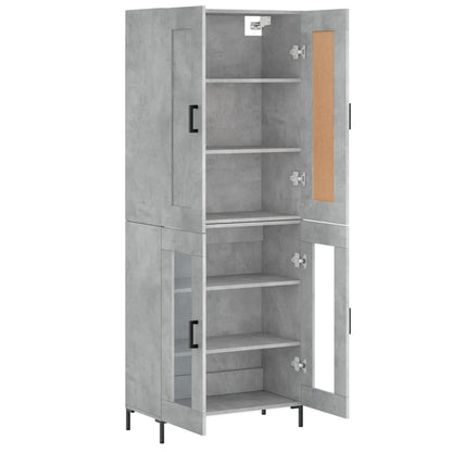 vidaXL Highboard Concrete Grey 69,5x34x180 cm Engineered Wood