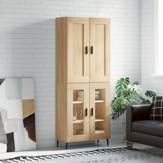 vidaXL Highboard Sonoma Oak 69,5x34x180 cm Engineered Wood